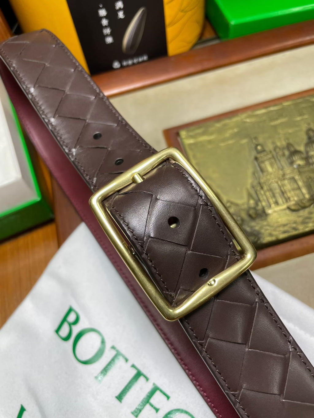 Ремінь Bottega Veneta з натуральної телячої шкіри