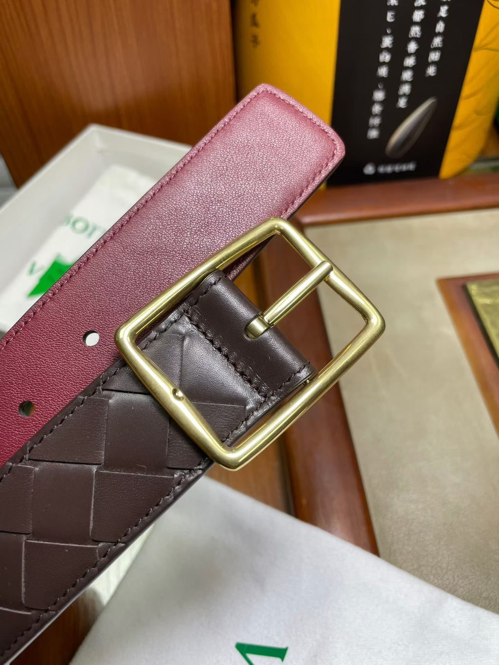Ремінь Bottega Veneta з натуральної телячої шкіри