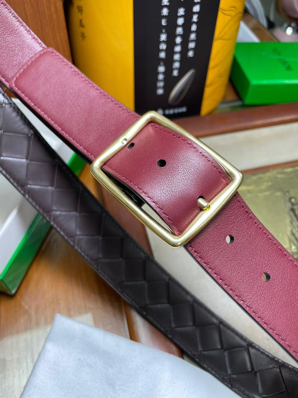Ремінь Bottega Veneta з натуральної телячої шкіри