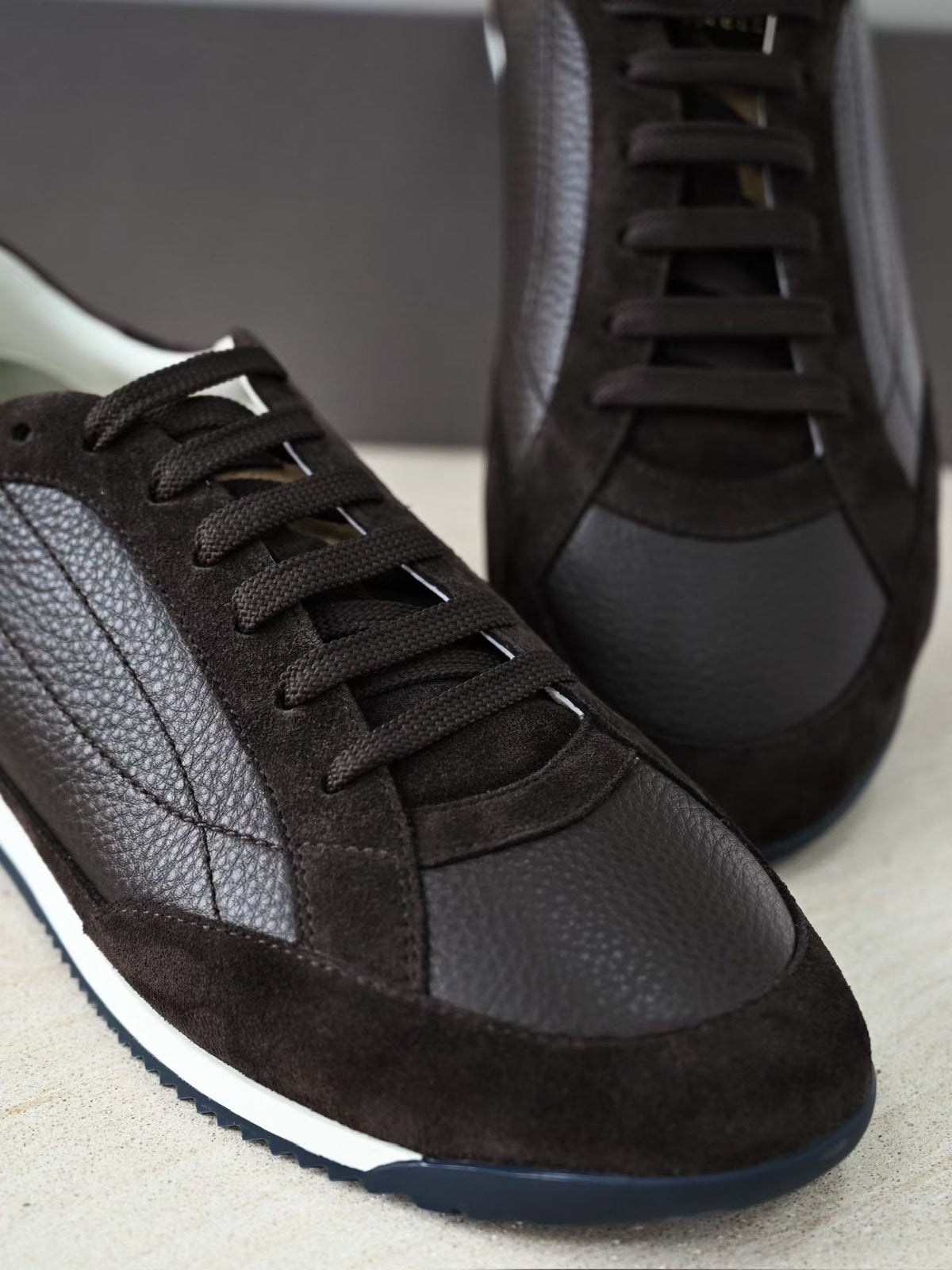 Шкіряно-замшеві кросівки Brunello Cucinelli — фото 4