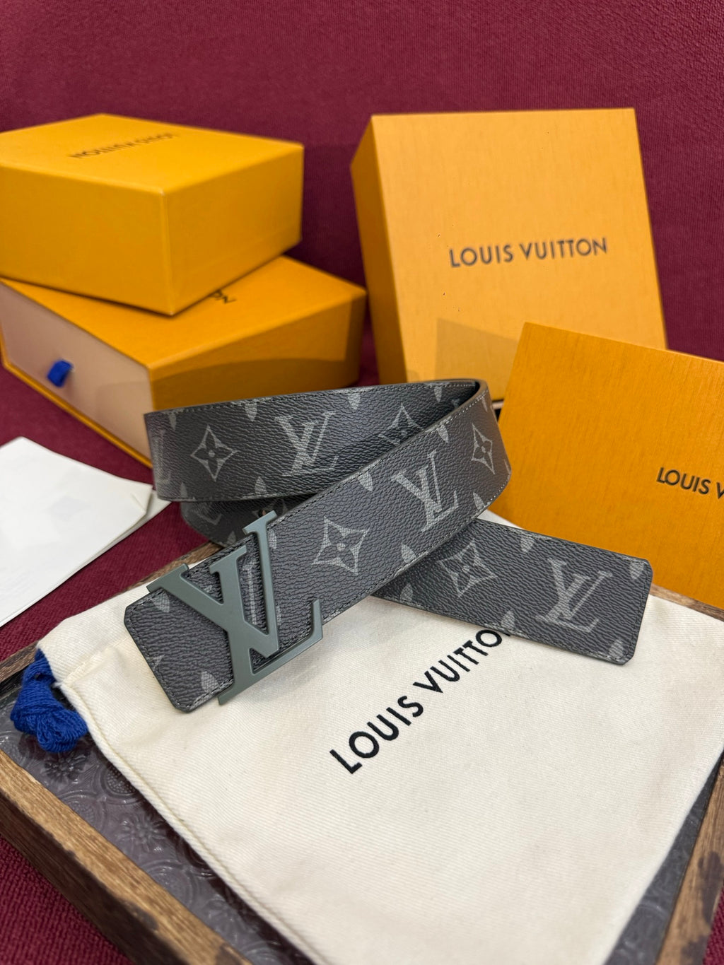 Ремінь Louis Vuitton Monogram з полотна та натуральної шкіри