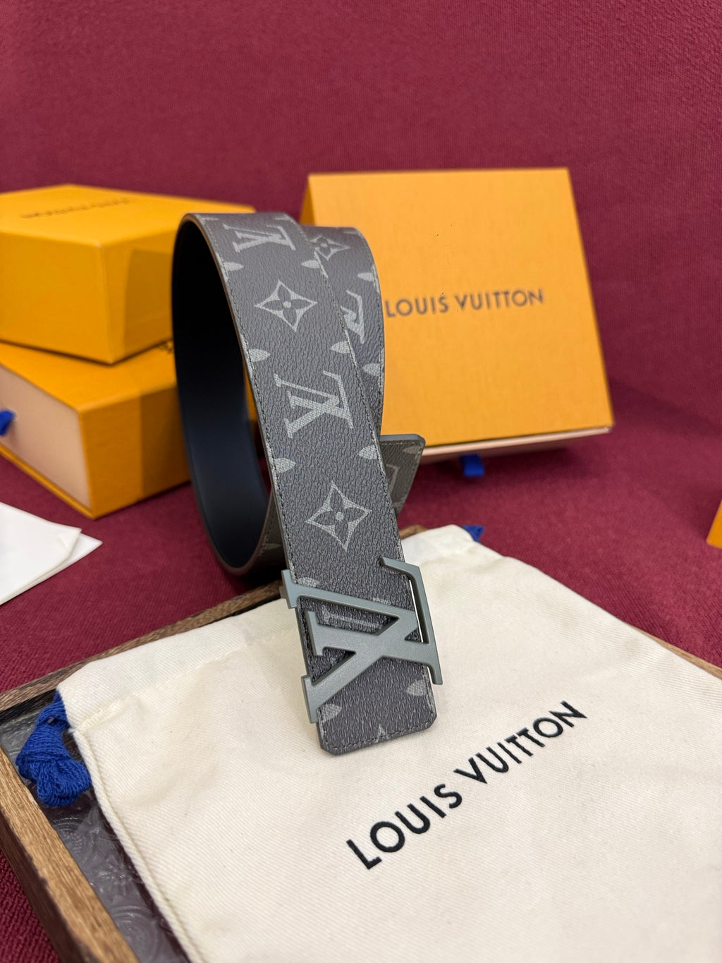 Ремінь Louis Vuitton Monogram з полотна та натуральної шкіри