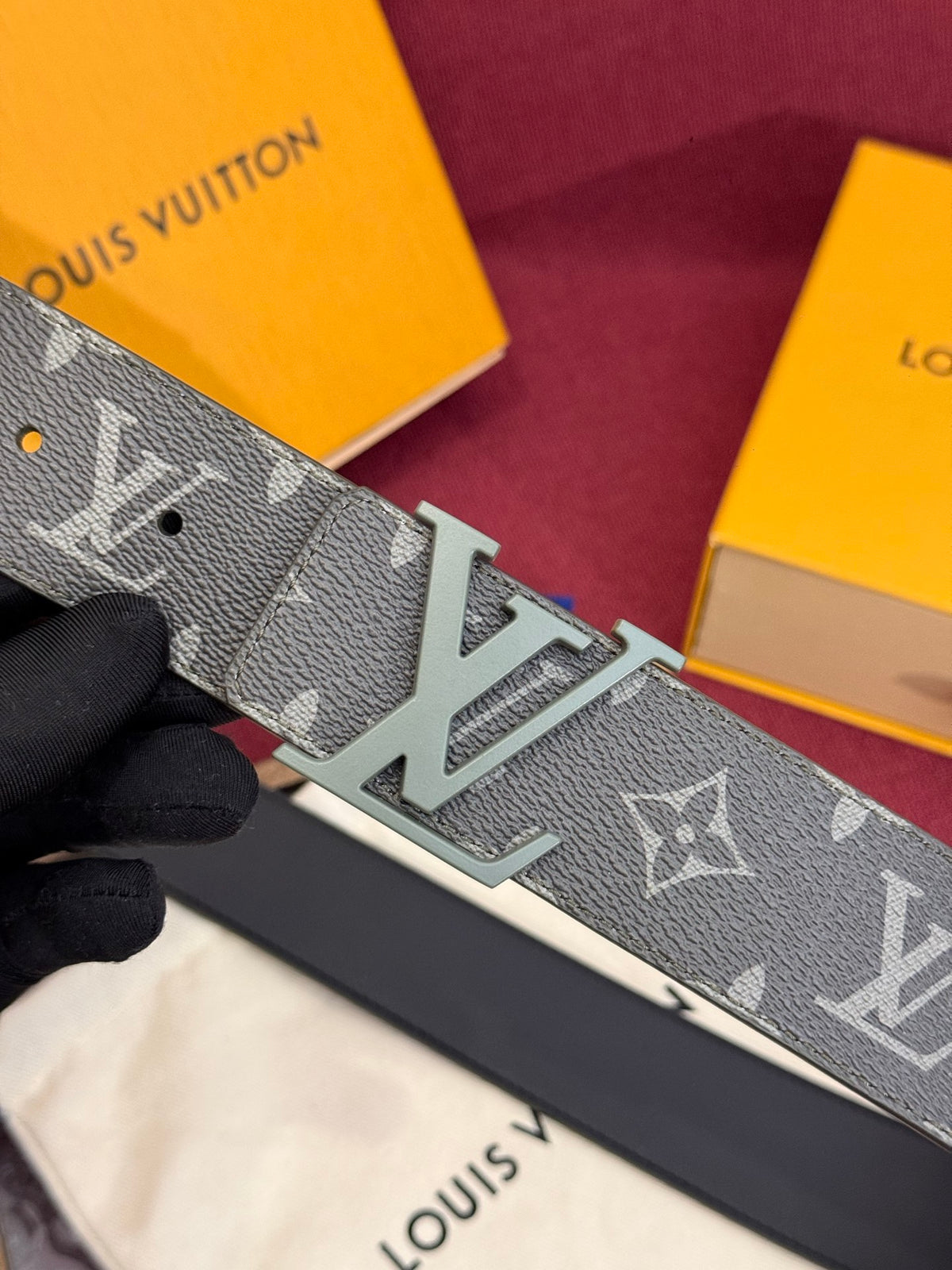 Ремінь Louis Vuitton Monogram з полотна та натуральної шкіри