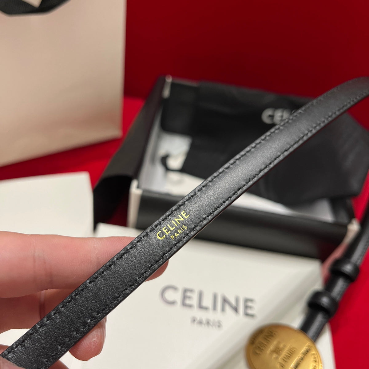 Ремінь Celine з натуральної телячої шкіри