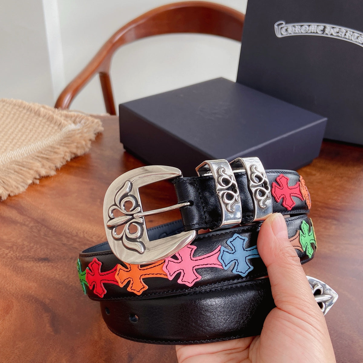 Ремінь Chrome Hearts з натуральної шкіри