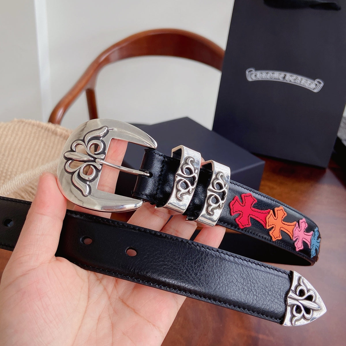 Ремінь Chrome Hearts з натуральної шкіри