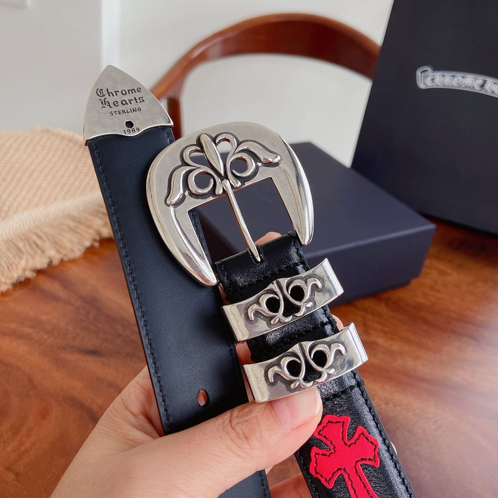 Ремінь Chrome Hearts з натуральної шкіри