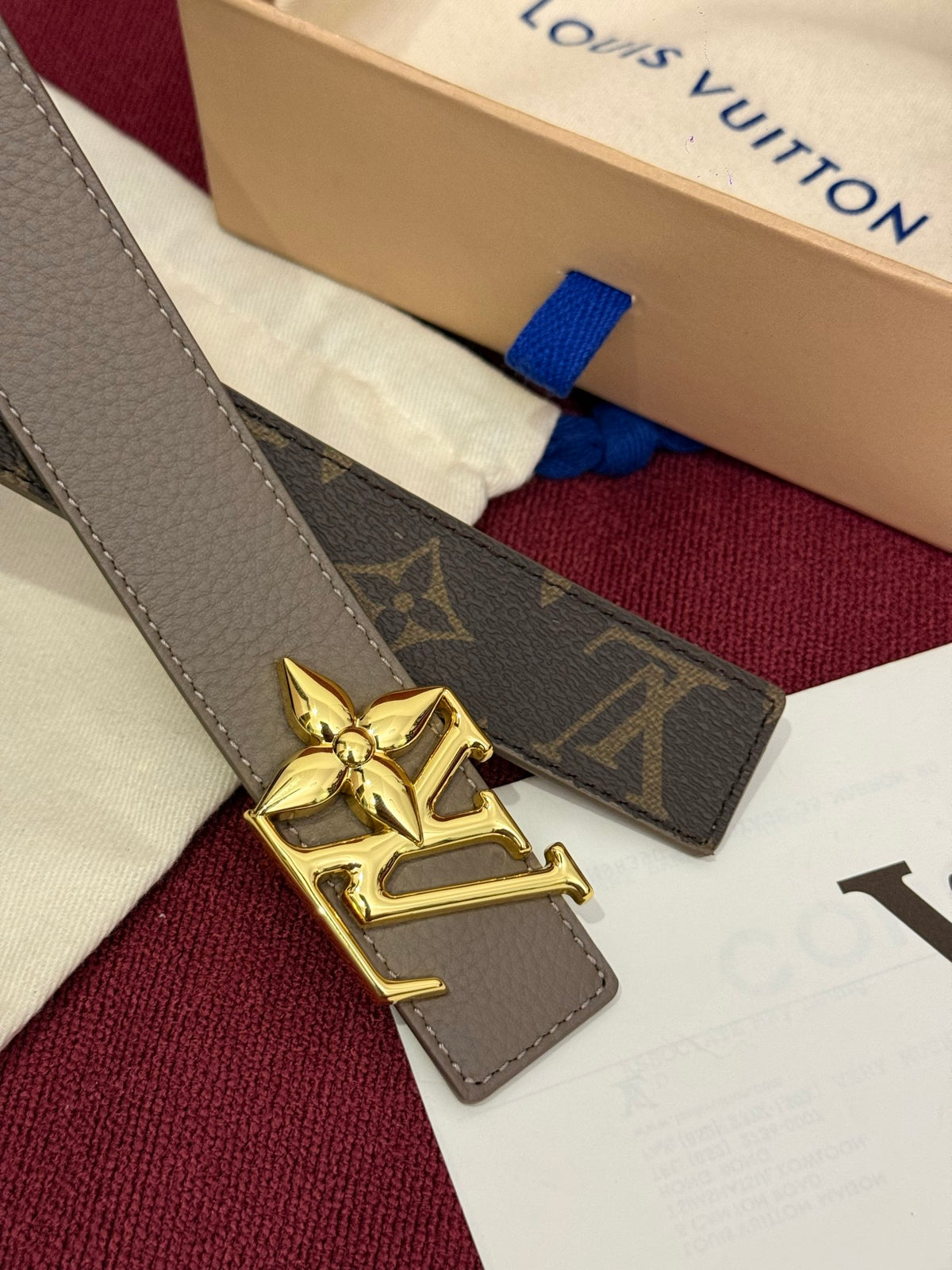 Ремінь Louis Vuitton Monogram з полотна та натуральної шкіри
