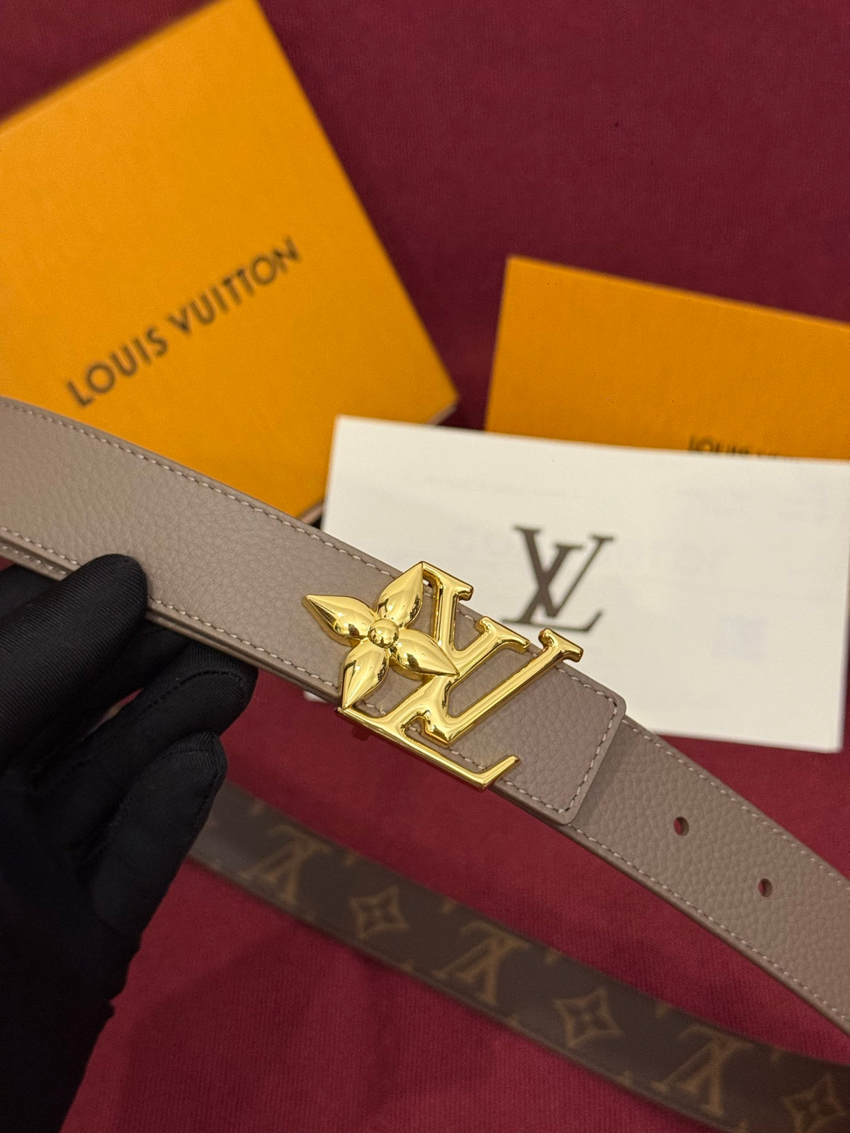 Ремінь Louis Vuitton Monogram з полотна та натуральної шкіри