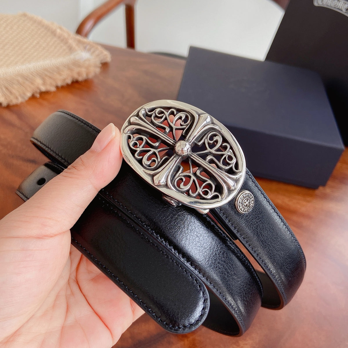 Ремінь Chrome Hearts з натуральної шкіри