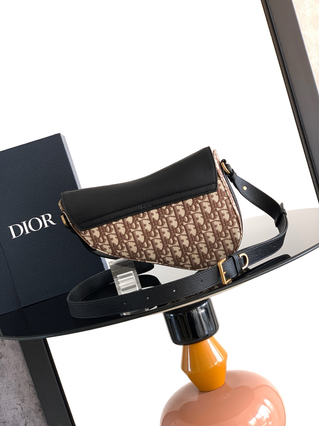 Сумка через плече Dior Saddle з текстилю й натуральної шкіри — фото 3