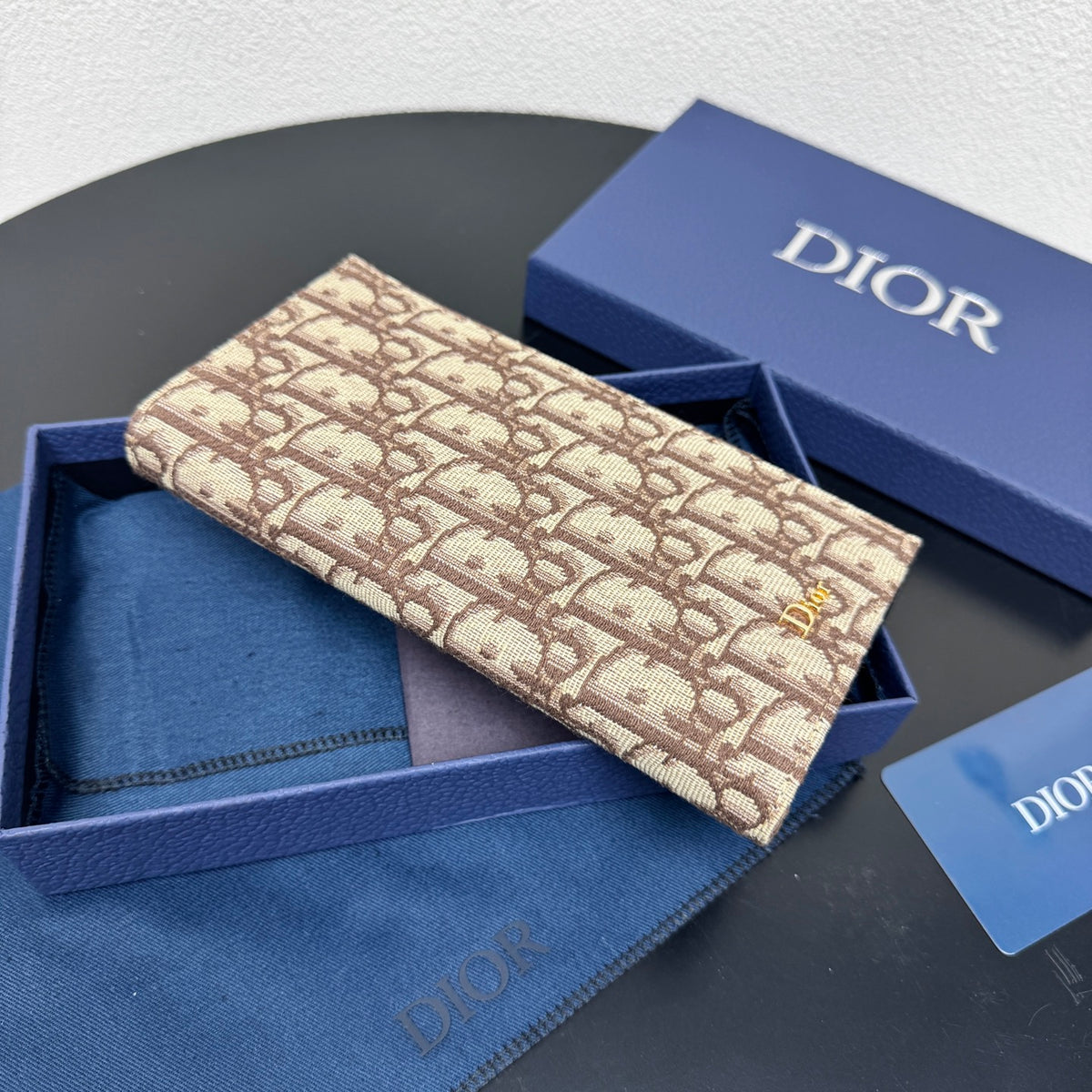 Гаманець Dior CD Icon із зернистої натуральної шкіри, чорний — фото 3