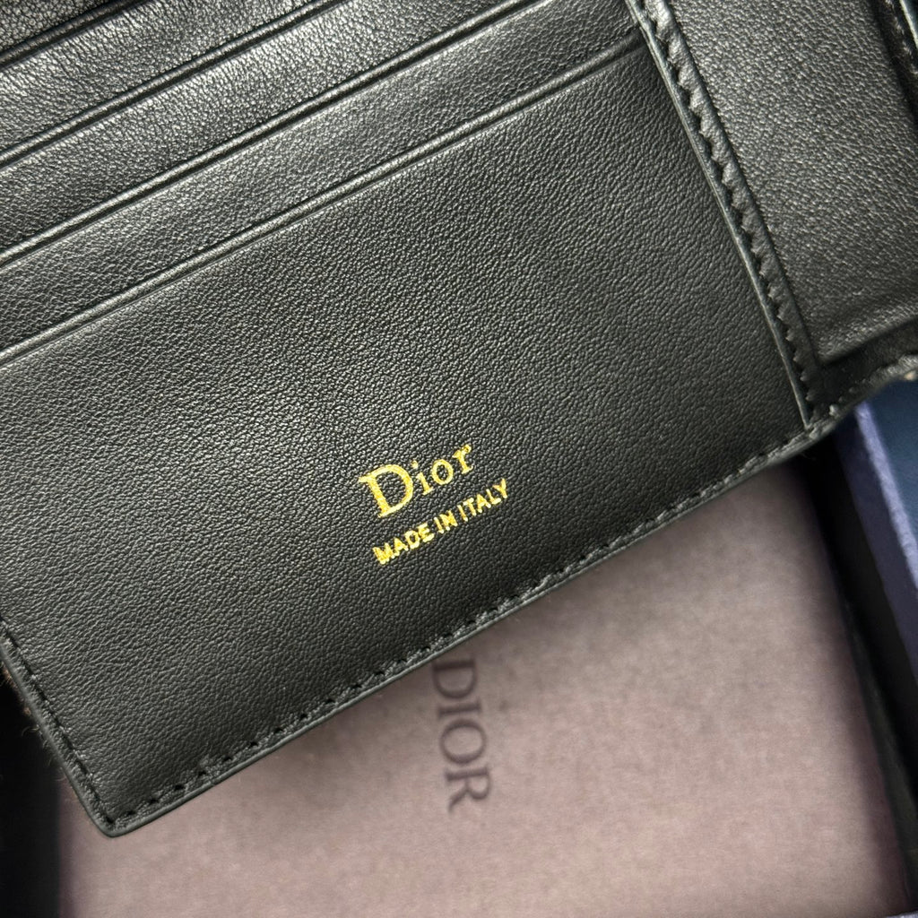 Гаманець Dior CD Icon із зернистої натуральної шкіри, чорний — фото 8