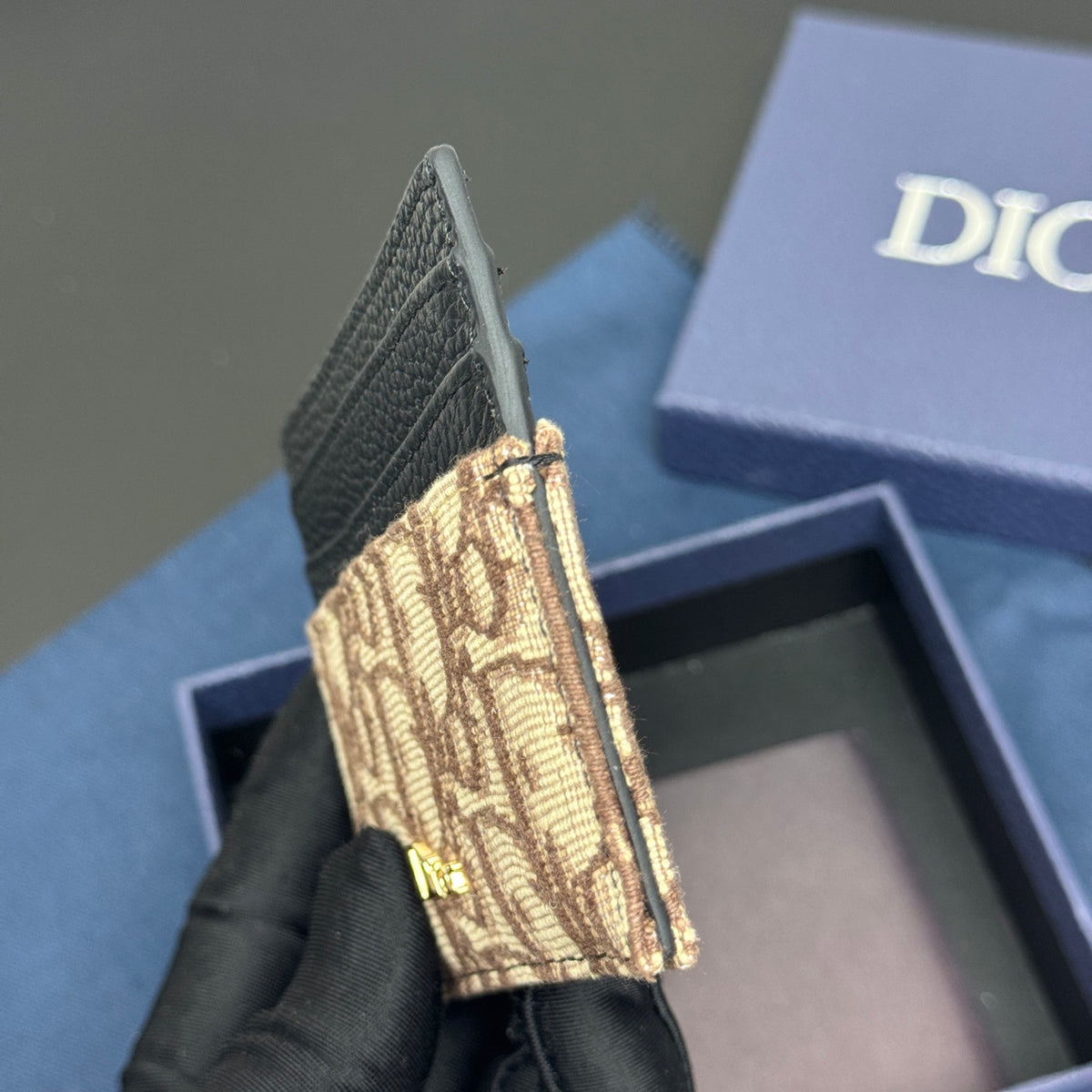 Картхолдер Dior CD Icon із зернистої натуральної шкіри — фото 5