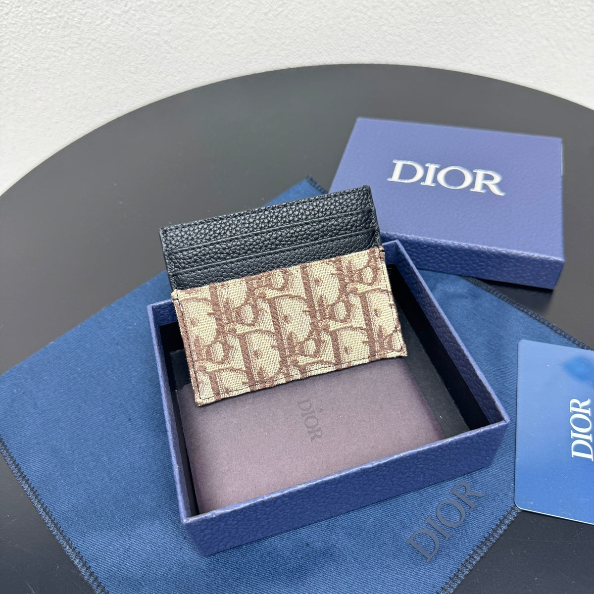 Картхолдер Dior CD Icon із зернистої натуральної шкіри — фото 3