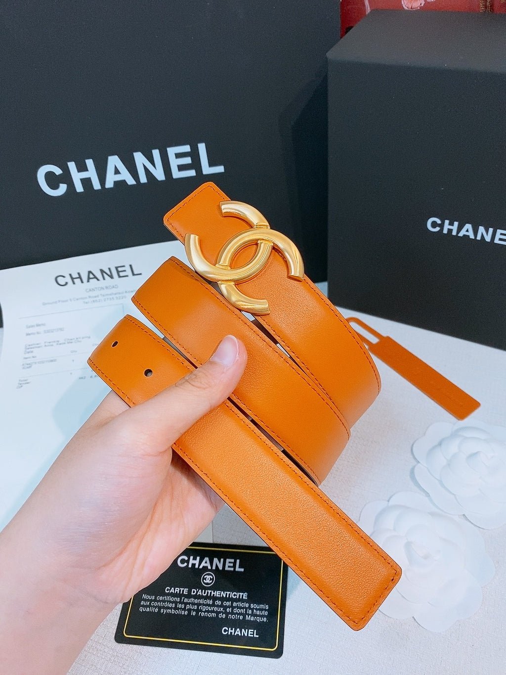 Ремінь Chanel з натуральної телячої шкіри