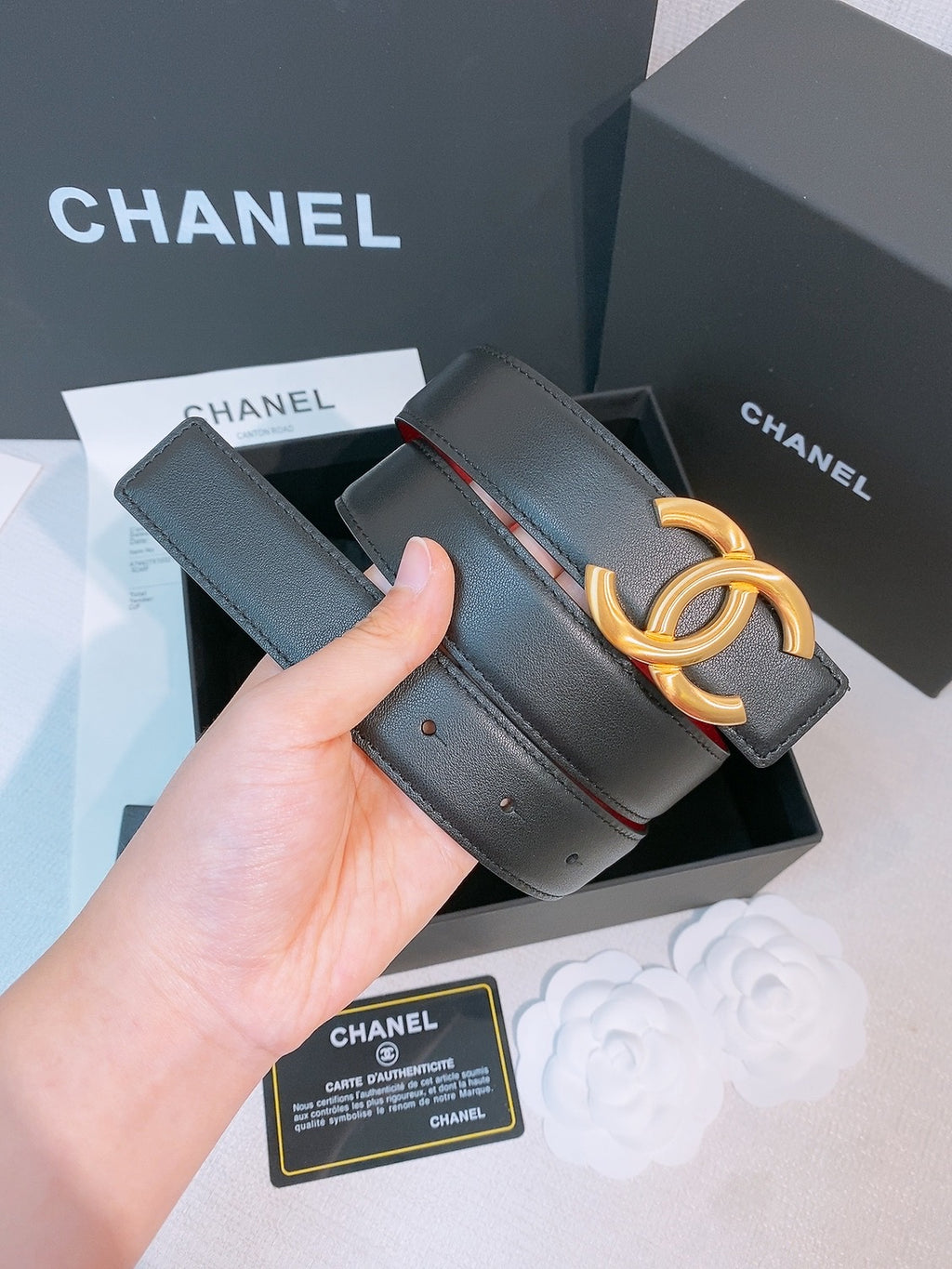 Ремінь Chanel з натуральної телячої шкіри