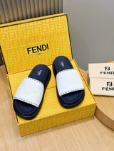 Чоловічі шкіряні шльопанці Fendi комбіновані