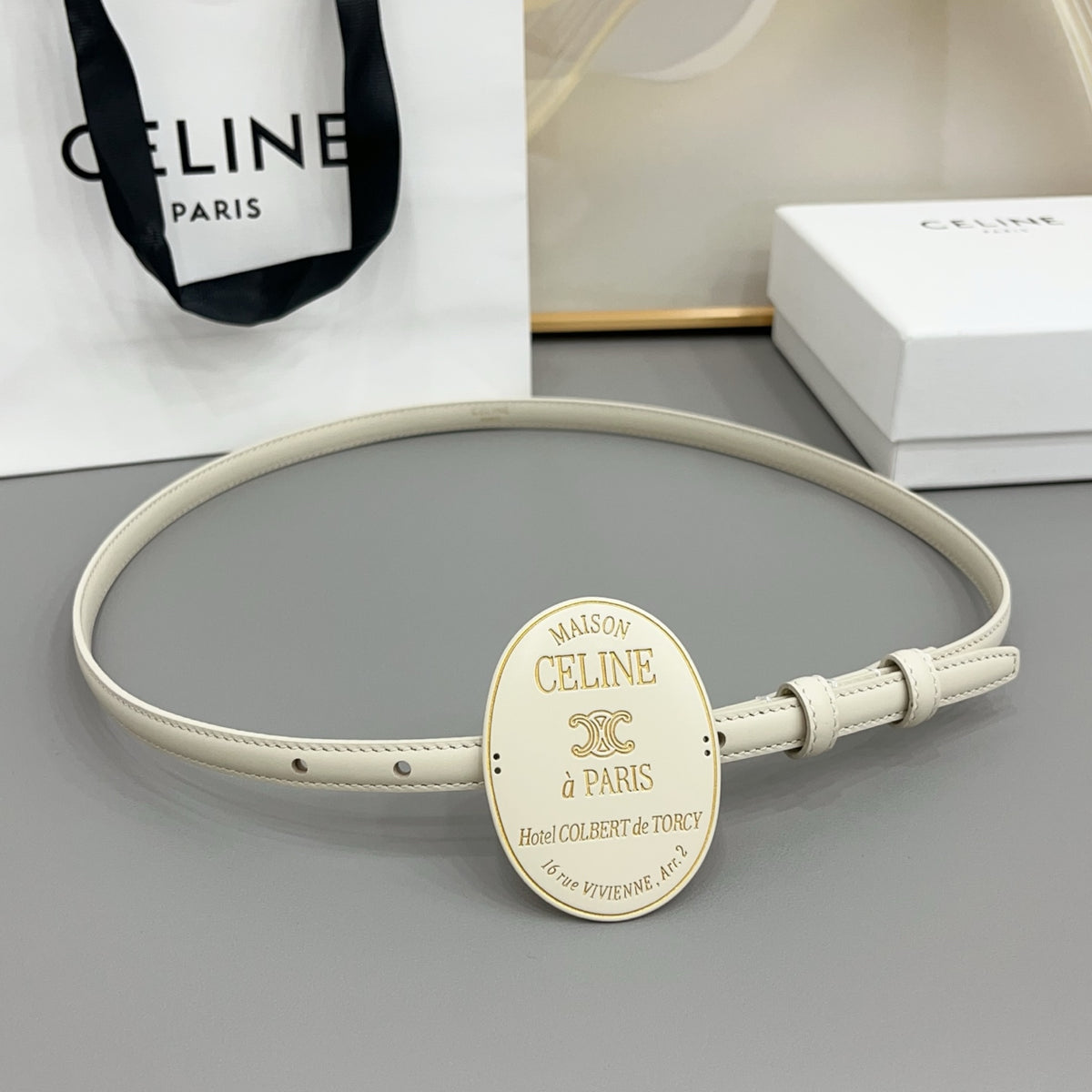 Ремінь Celine з натуральної телячої шкіри
