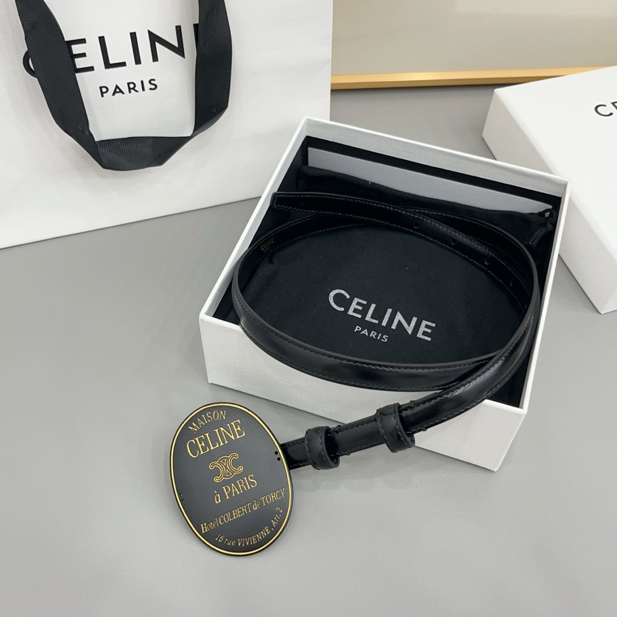 Ремінь Celine з натуральної телячої шкіри