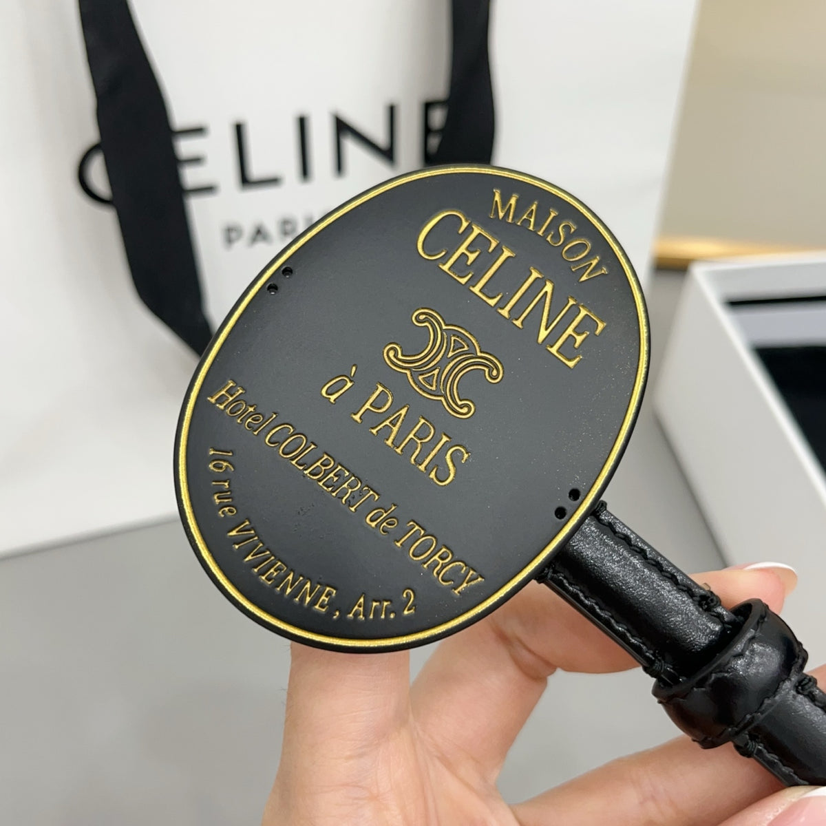 Ремінь Celine з натуральної телячої шкіри