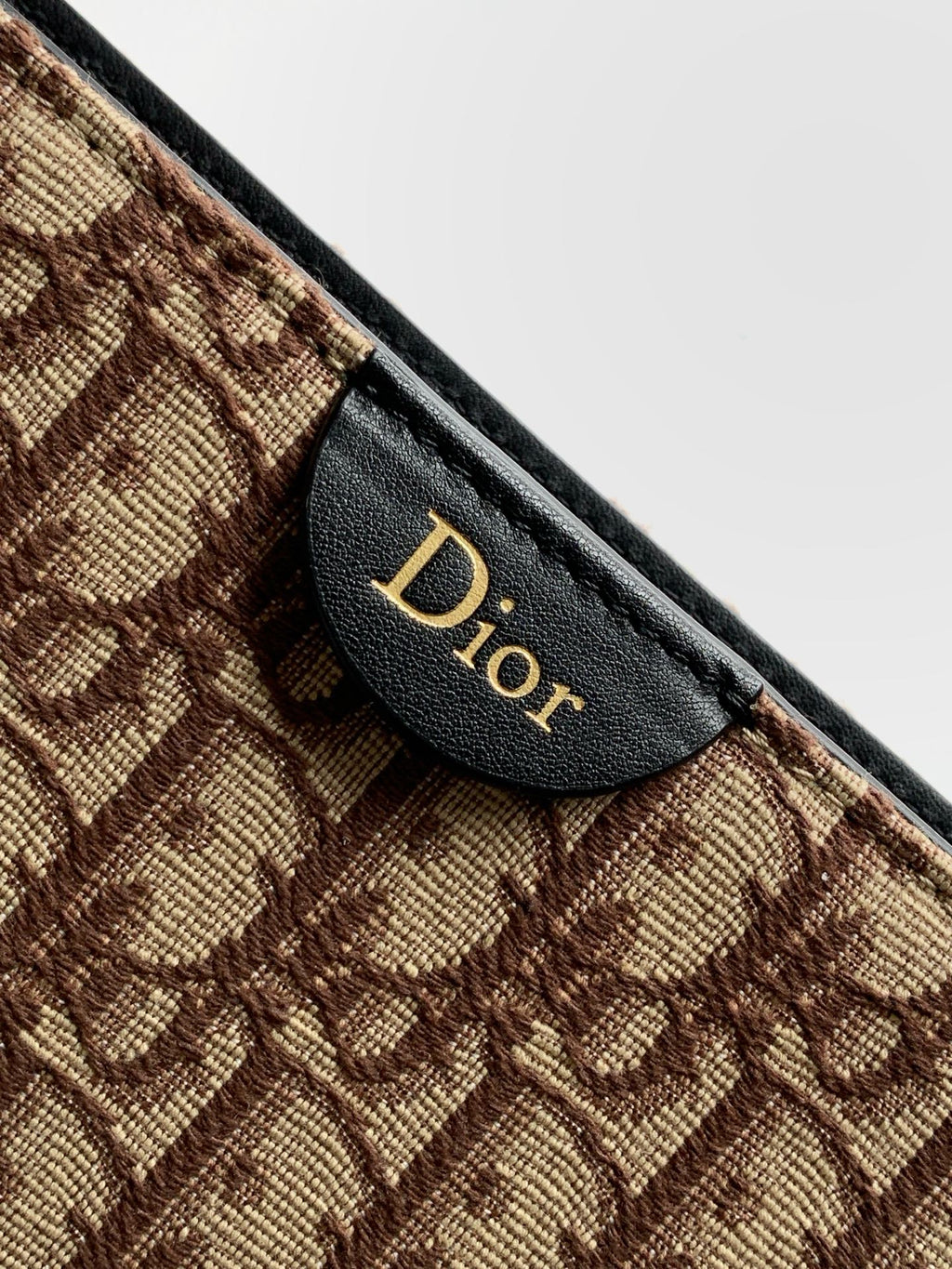 Клатч Dior з текстилю й натуральної шкіри, коричневий — фото 5