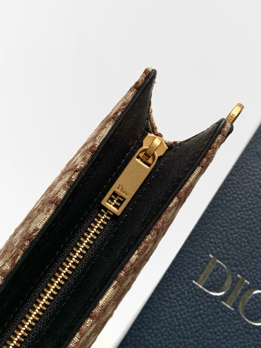 Клатч Dior з текстилю й натуральної шкіри, коричневий — фото 6