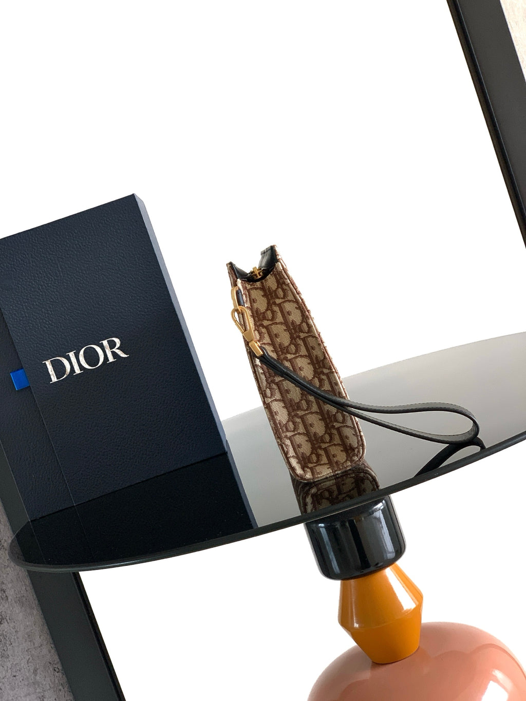 Клатч Dior з текстилю й натуральної шкіри, коричневий — фото 2