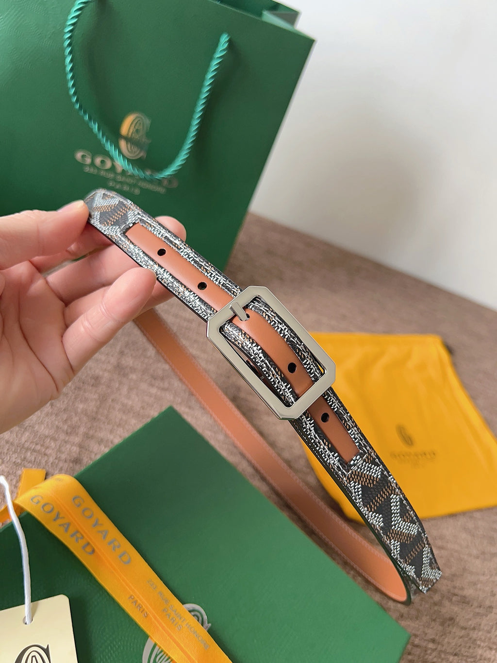 Ремінь Goyard з натуральної шкіри