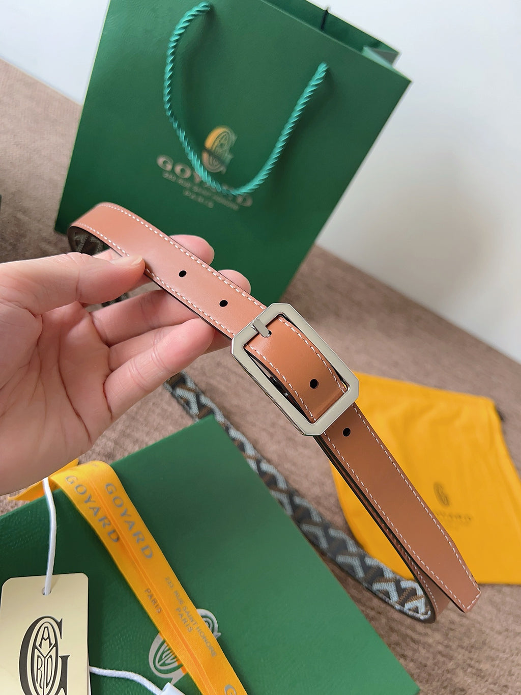 Ремінь Goyard з натуральної шкіри
