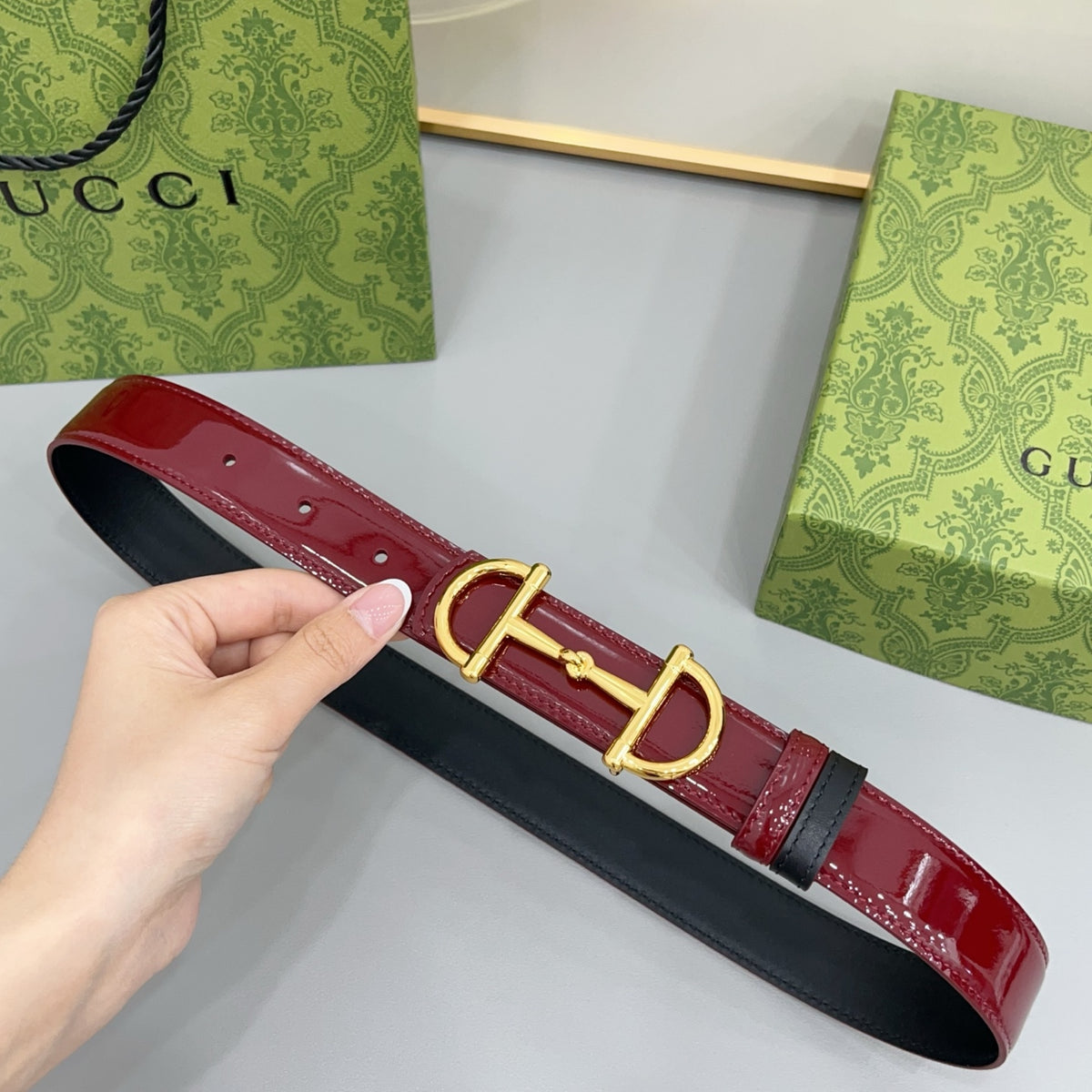 Ремінь Gucci з лакованої натуральної шкіри