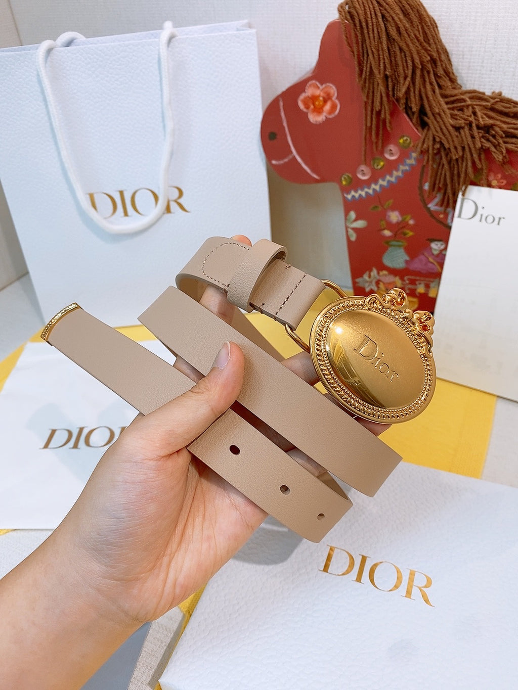 Ремінь Dior з натуральної телячої шкіри
