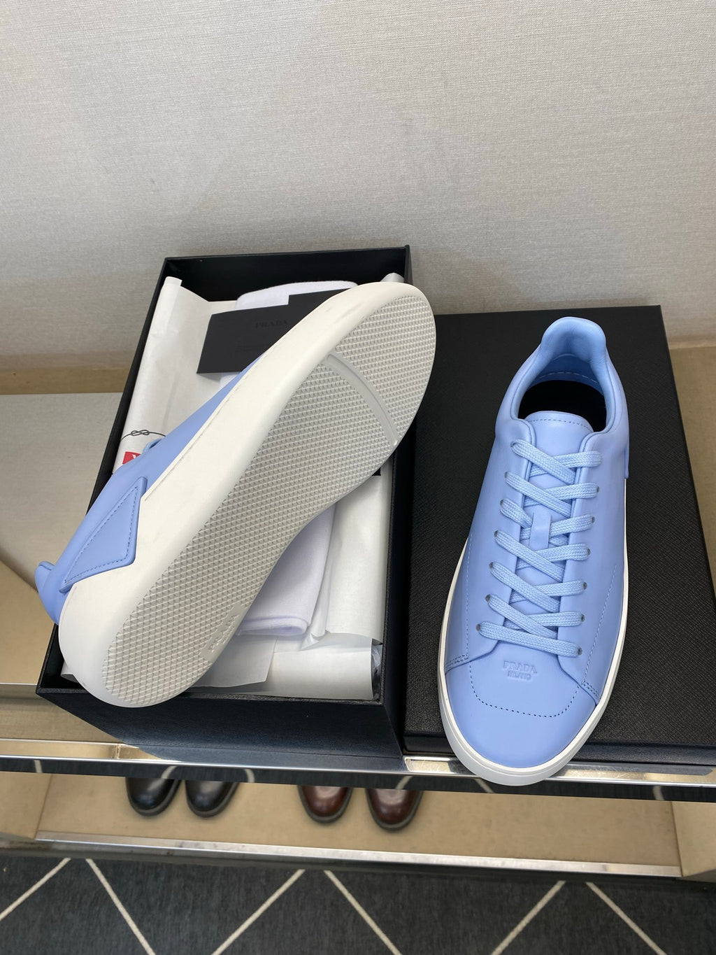 Чоловічі шкіряні повсякденне взуття Prada