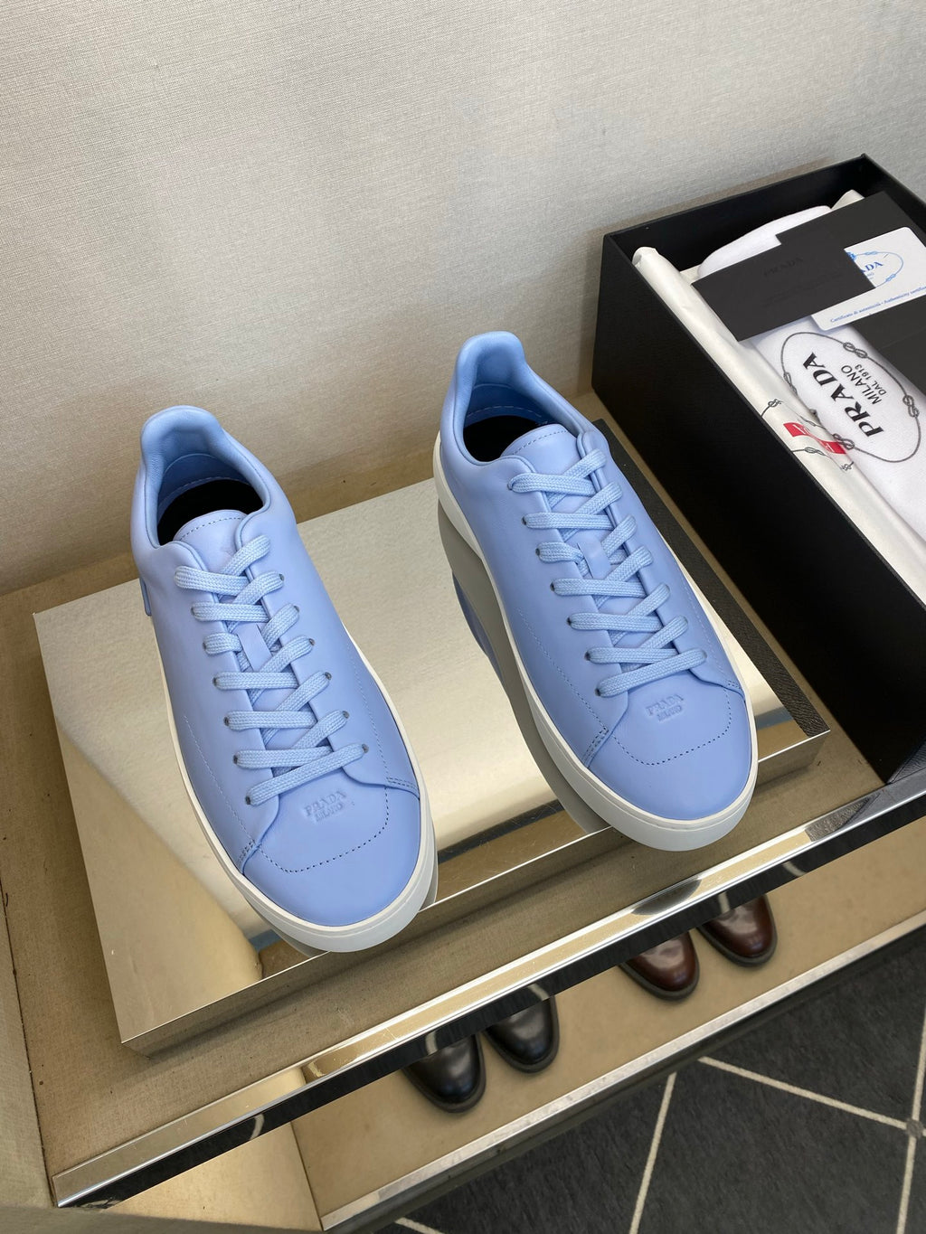 Чоловічі шкіряні повсякденне взуття Prada