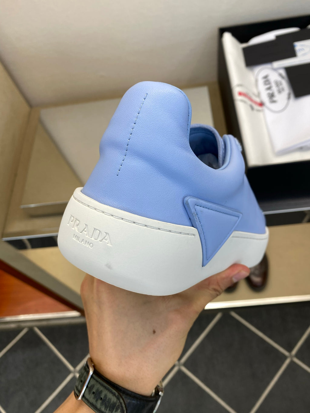 Чоловічі шкіряні повсякденне взуття Prada
