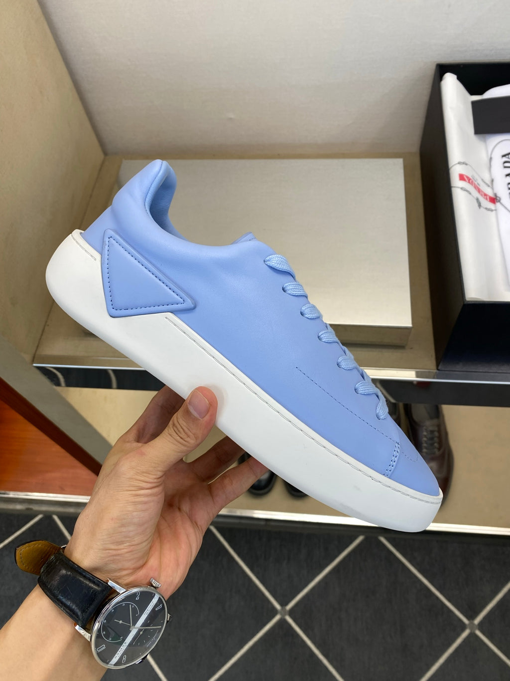 Чоловічі шкіряні повсякденне взуття Prada