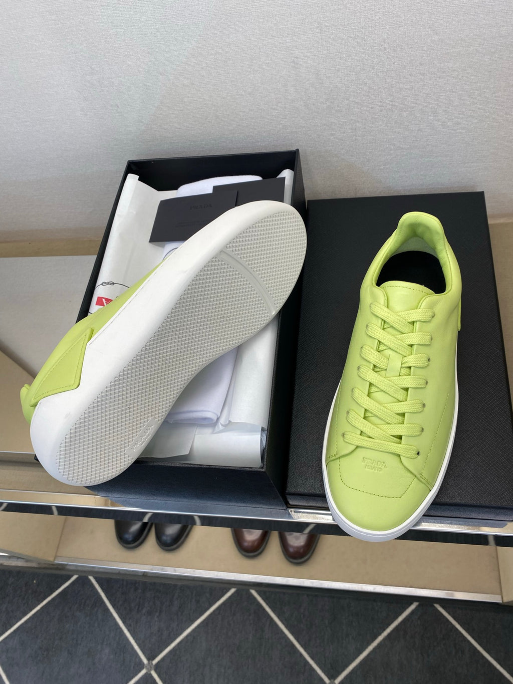 Чоловічі шкіряні повсякденне взуття Prada