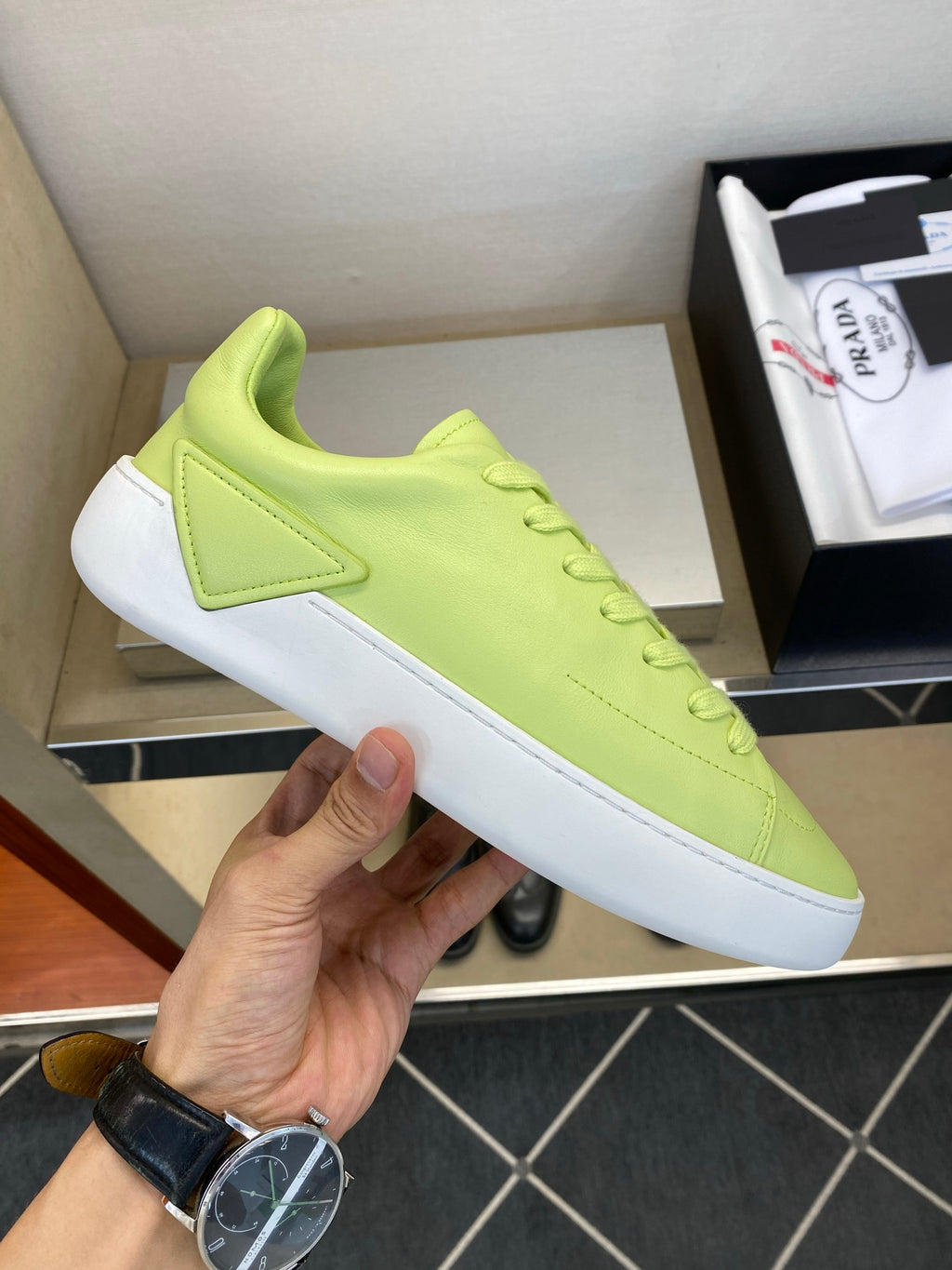 Чоловічі шкіряні повсякденне взуття Prada