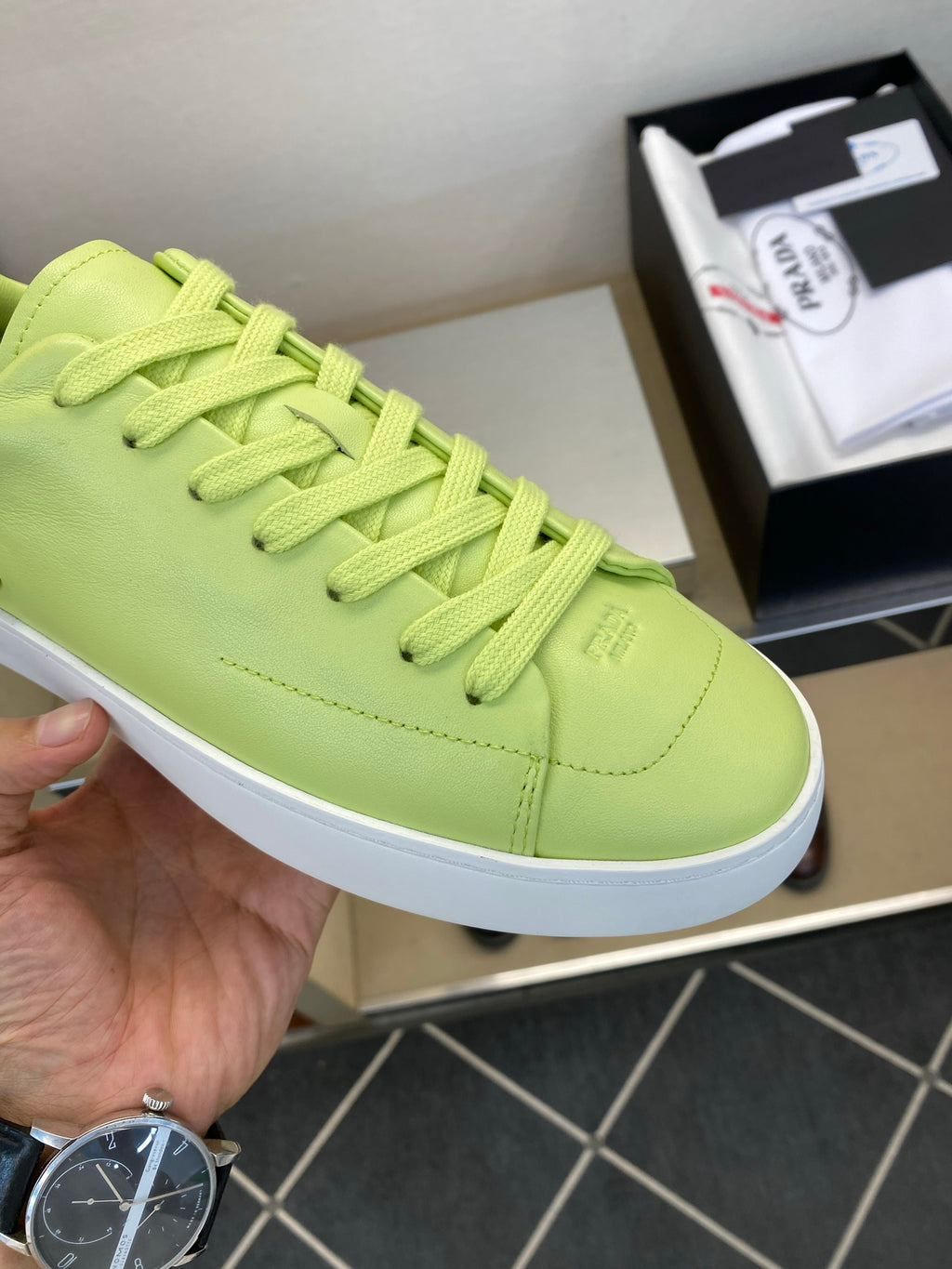 Чоловічі шкіряні повсякденне взуття Prada