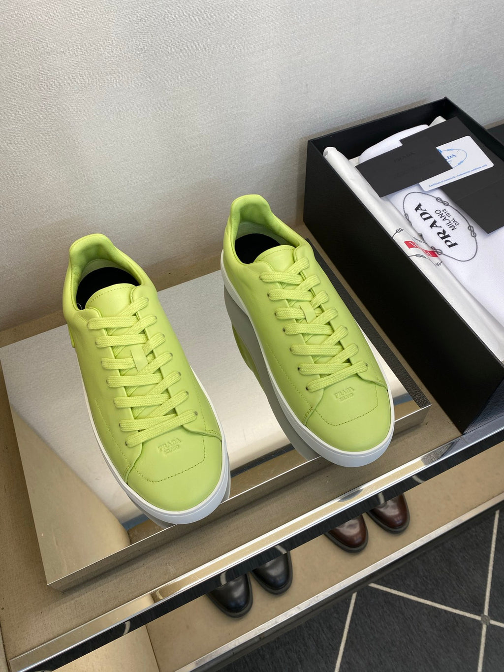 Чоловічі шкіряні повсякденне взуття Prada