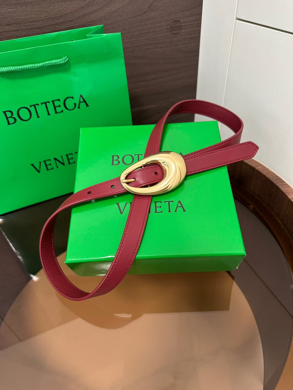 Ремінь Bottega Veneta з натуральної телячої шкіри