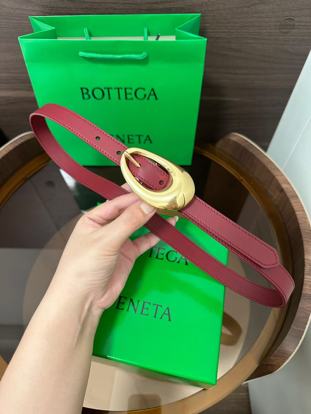 Ремінь Bottega Veneta з натуральної телячої шкіри