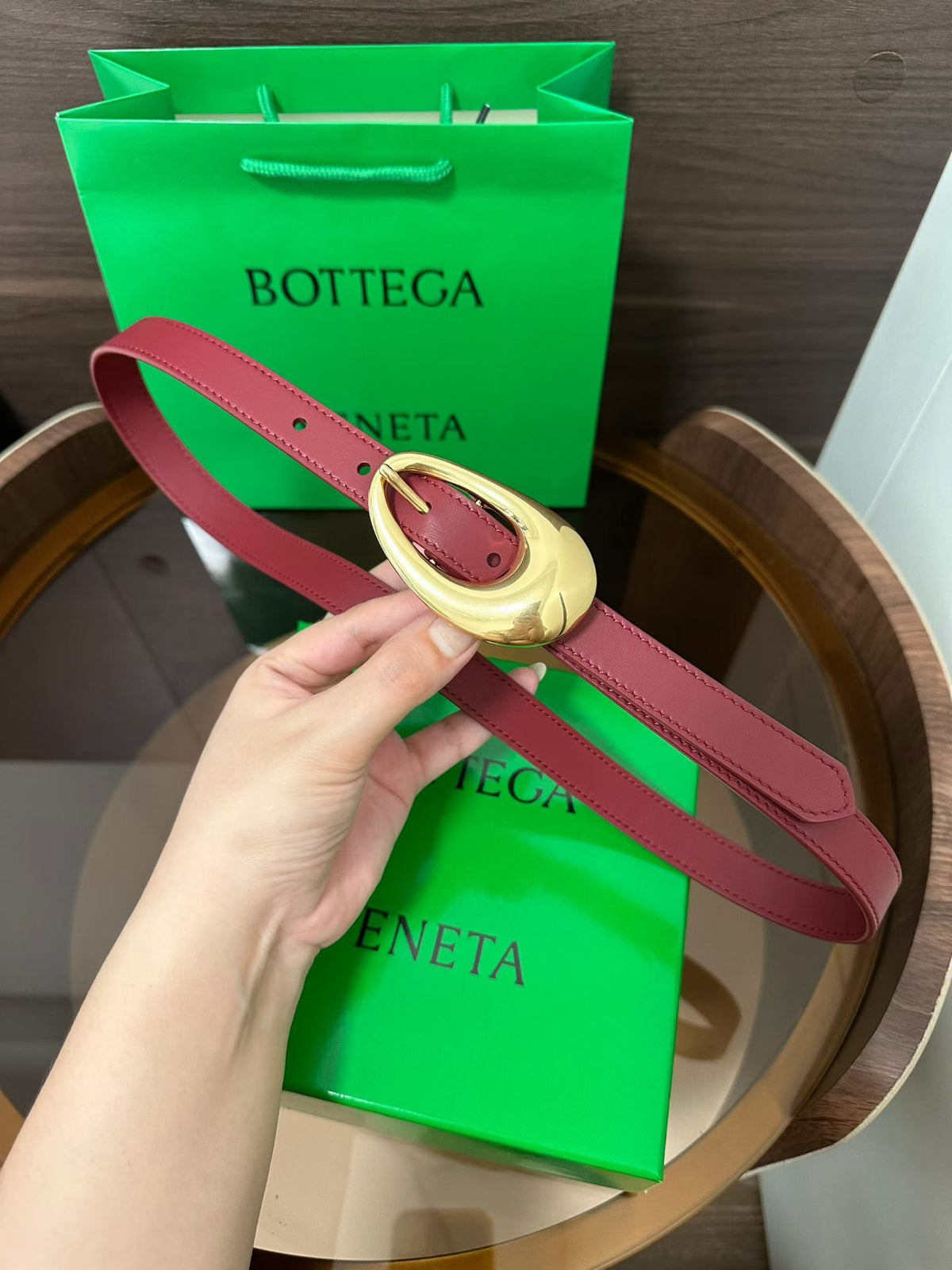 Ремінь Bottega Veneta з натуральної телячої шкіри