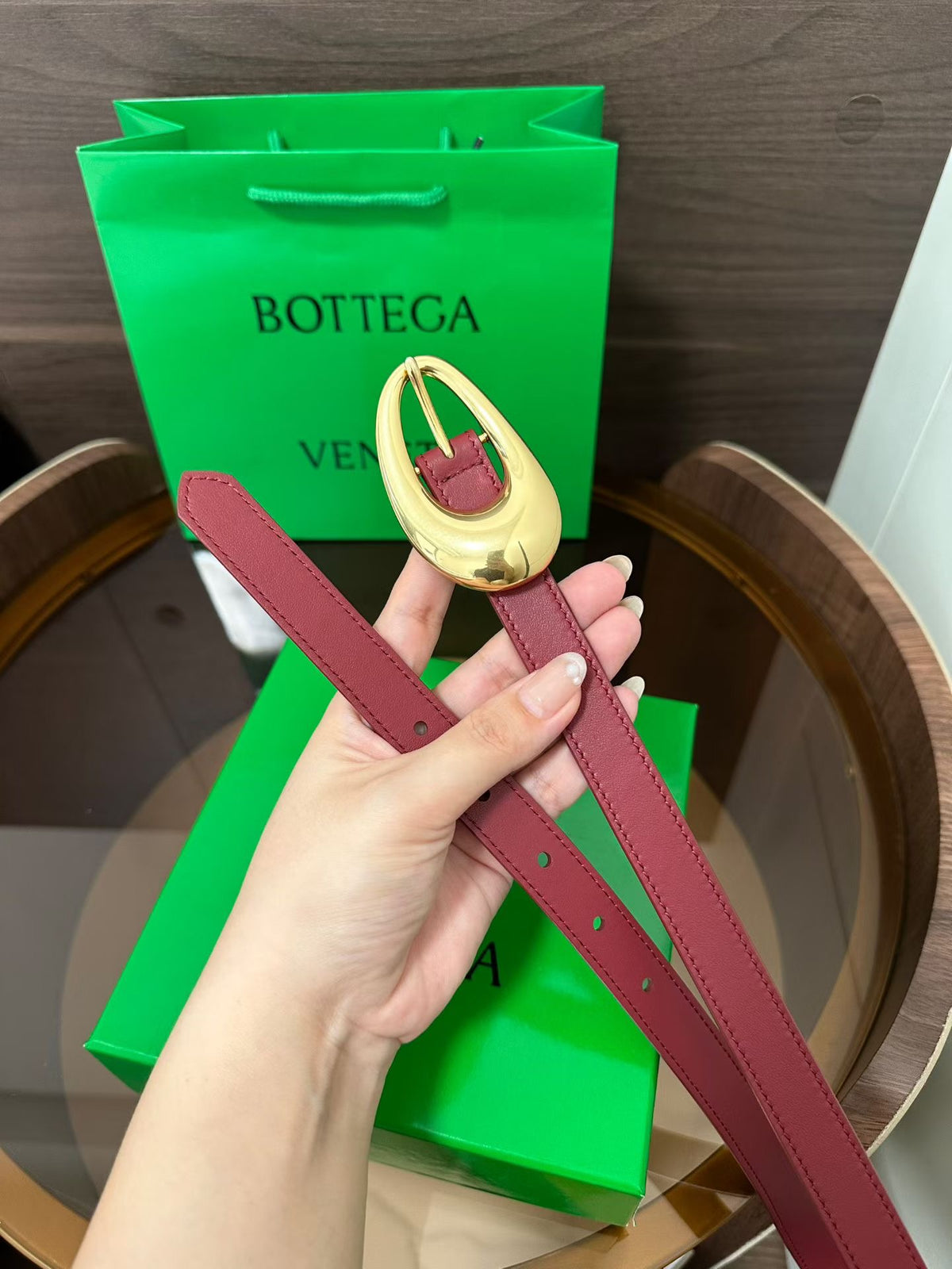Ремінь Bottega Veneta з натуральної телячої шкіри