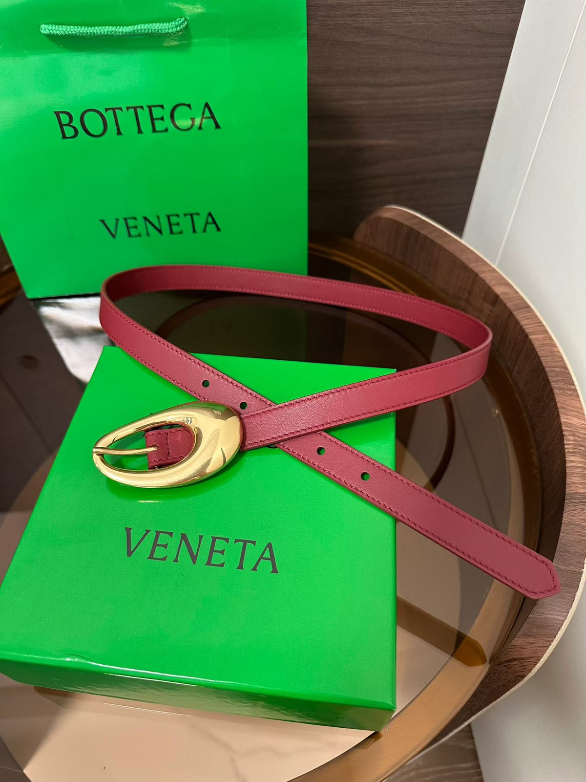 Ремінь Bottega Veneta з натуральної телячої шкіри