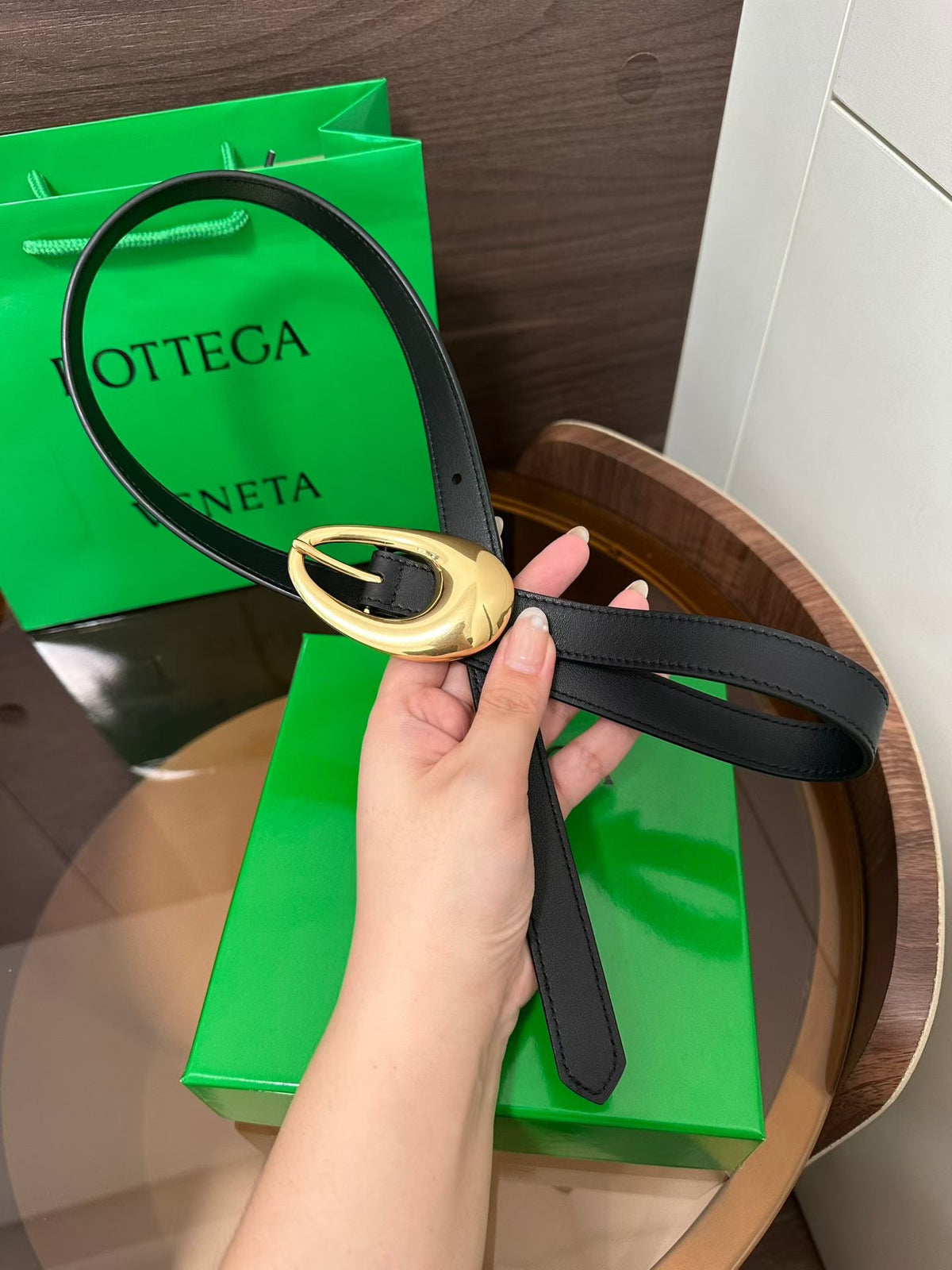Ремінь Bottega Veneta з натуральної телячої шкіри