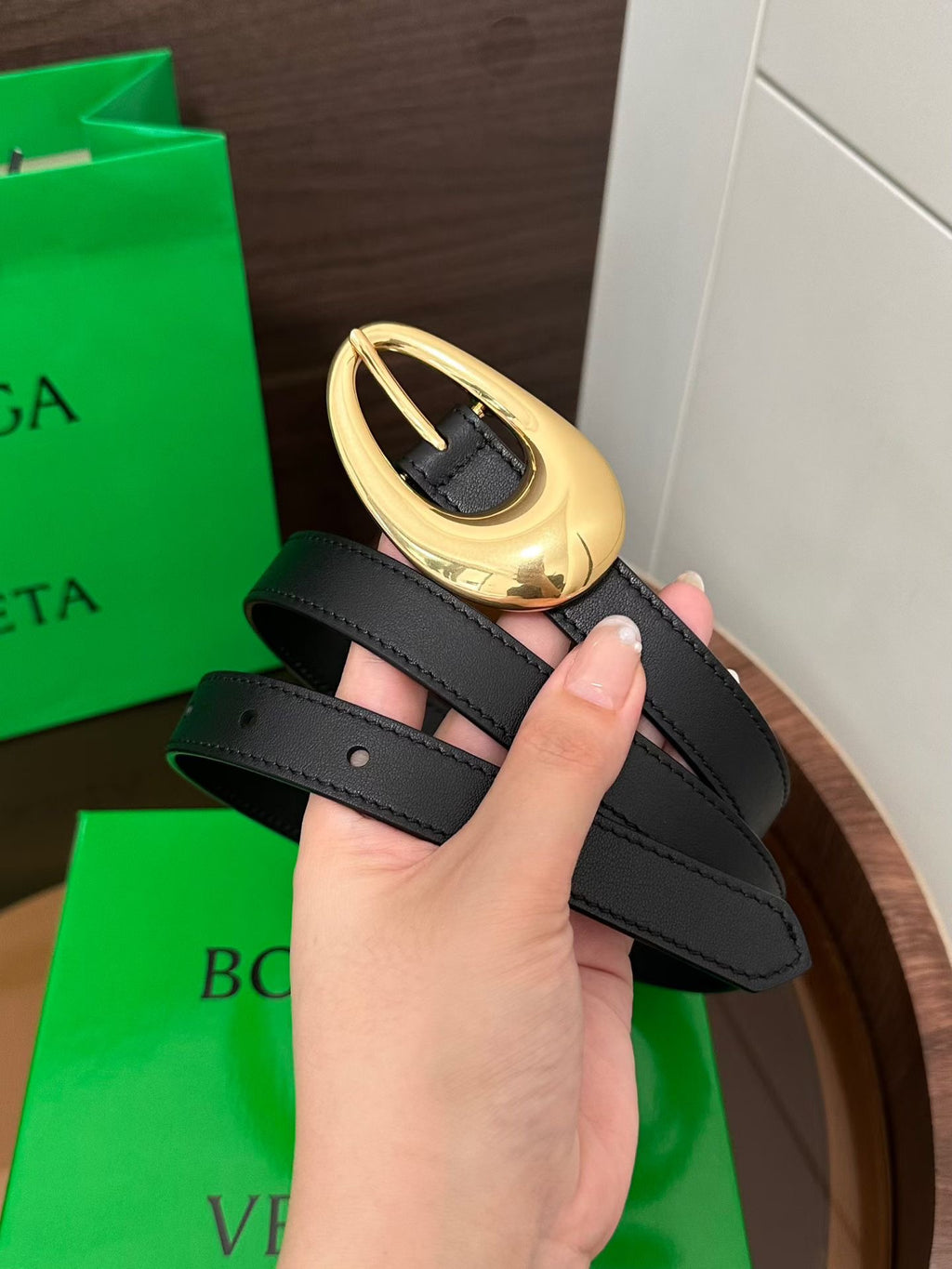 Ремінь Bottega Veneta з натуральної телячої шкіри