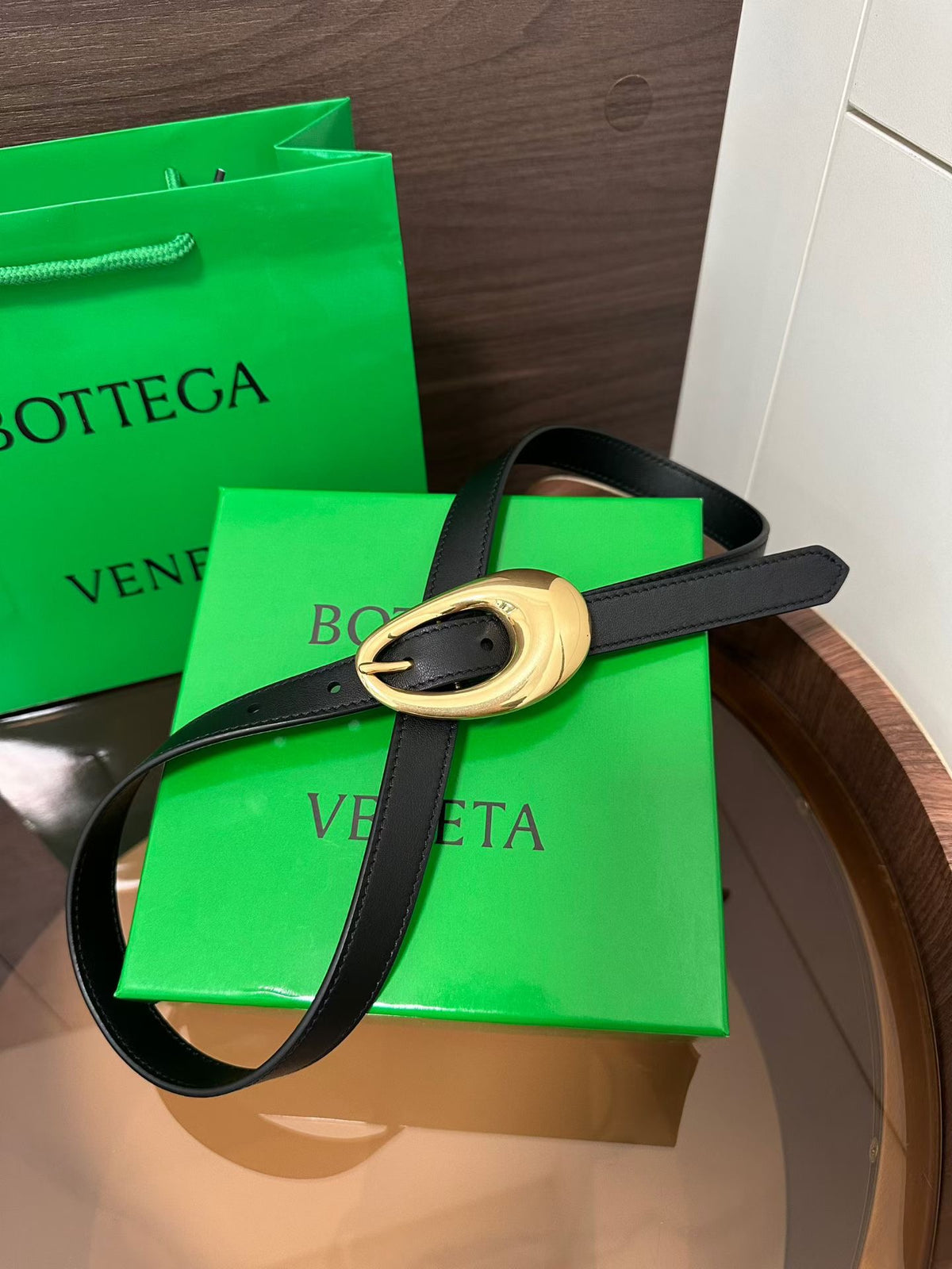 Ремінь Bottega Veneta з натуральної телячої шкіри