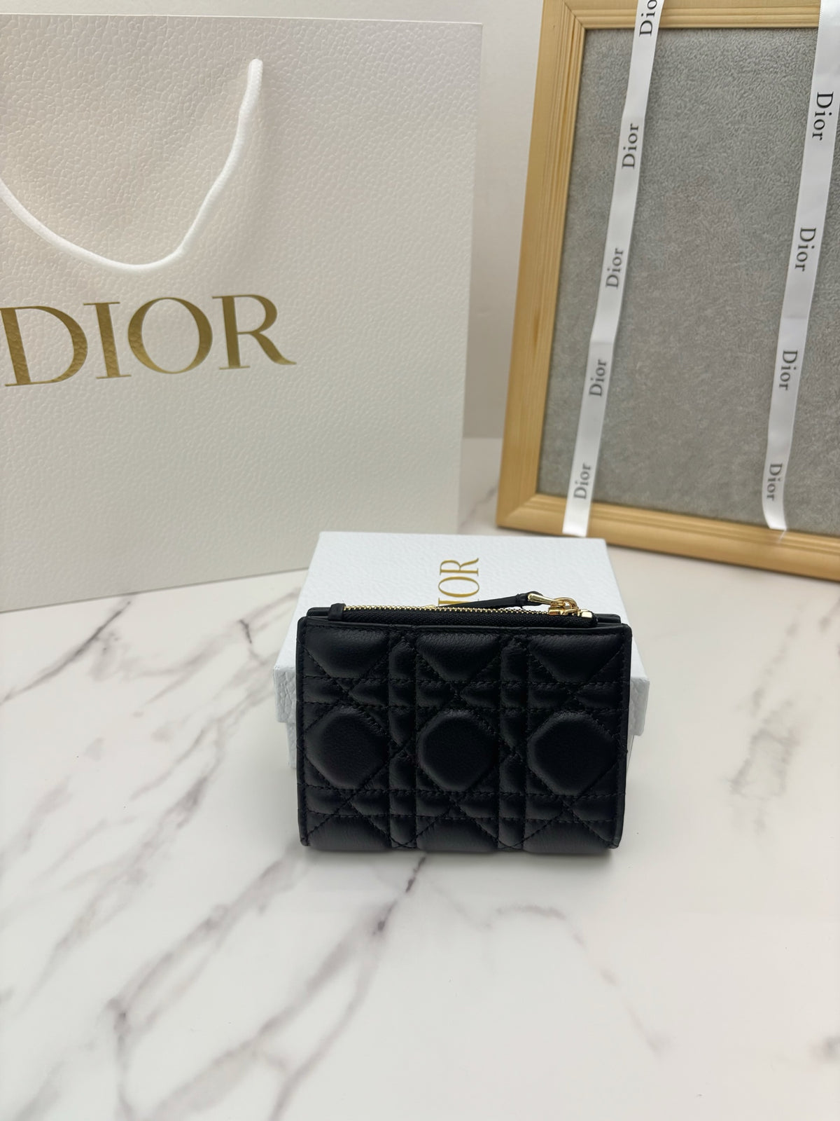 Гаманець Dior Caro Dahlia з м'якої натуральної шкіри — фото 2