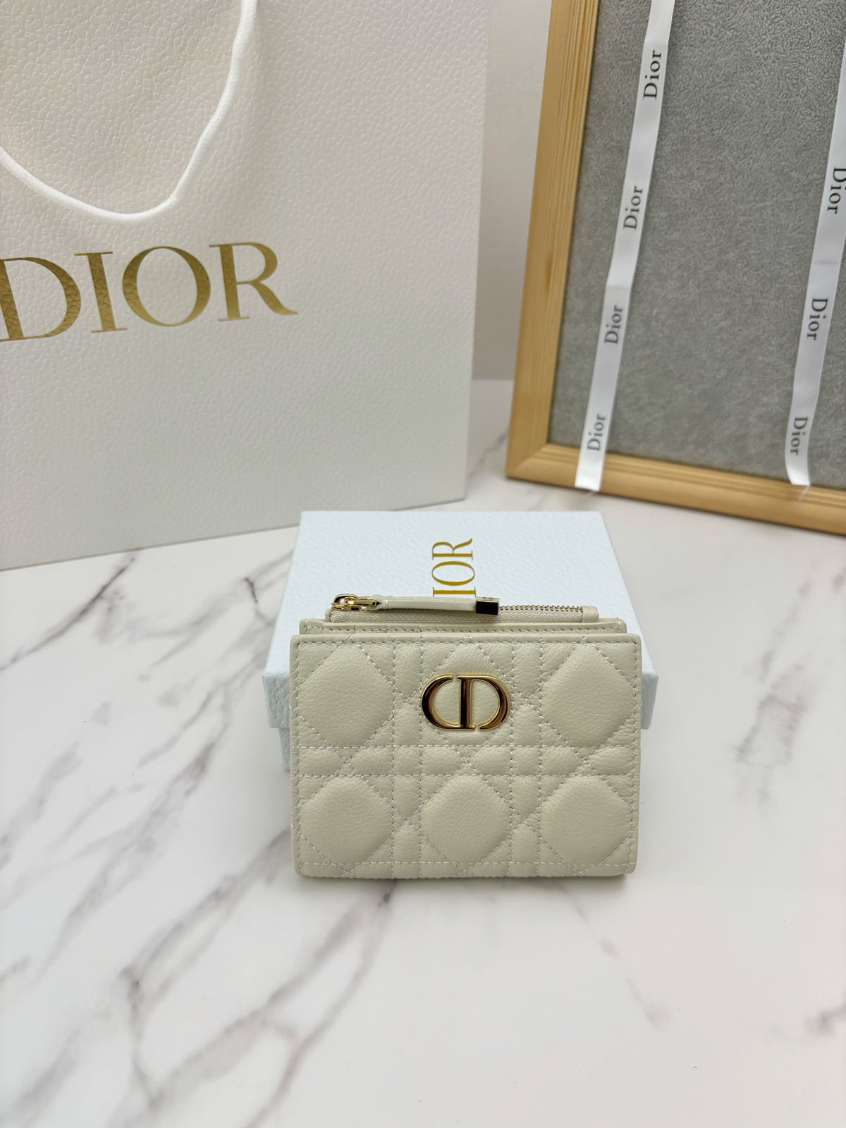 Гаманець Dior Caro Dahlia з м'якої натуральної шкіри — фото 1
